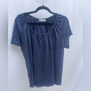 Navy blue Carve top